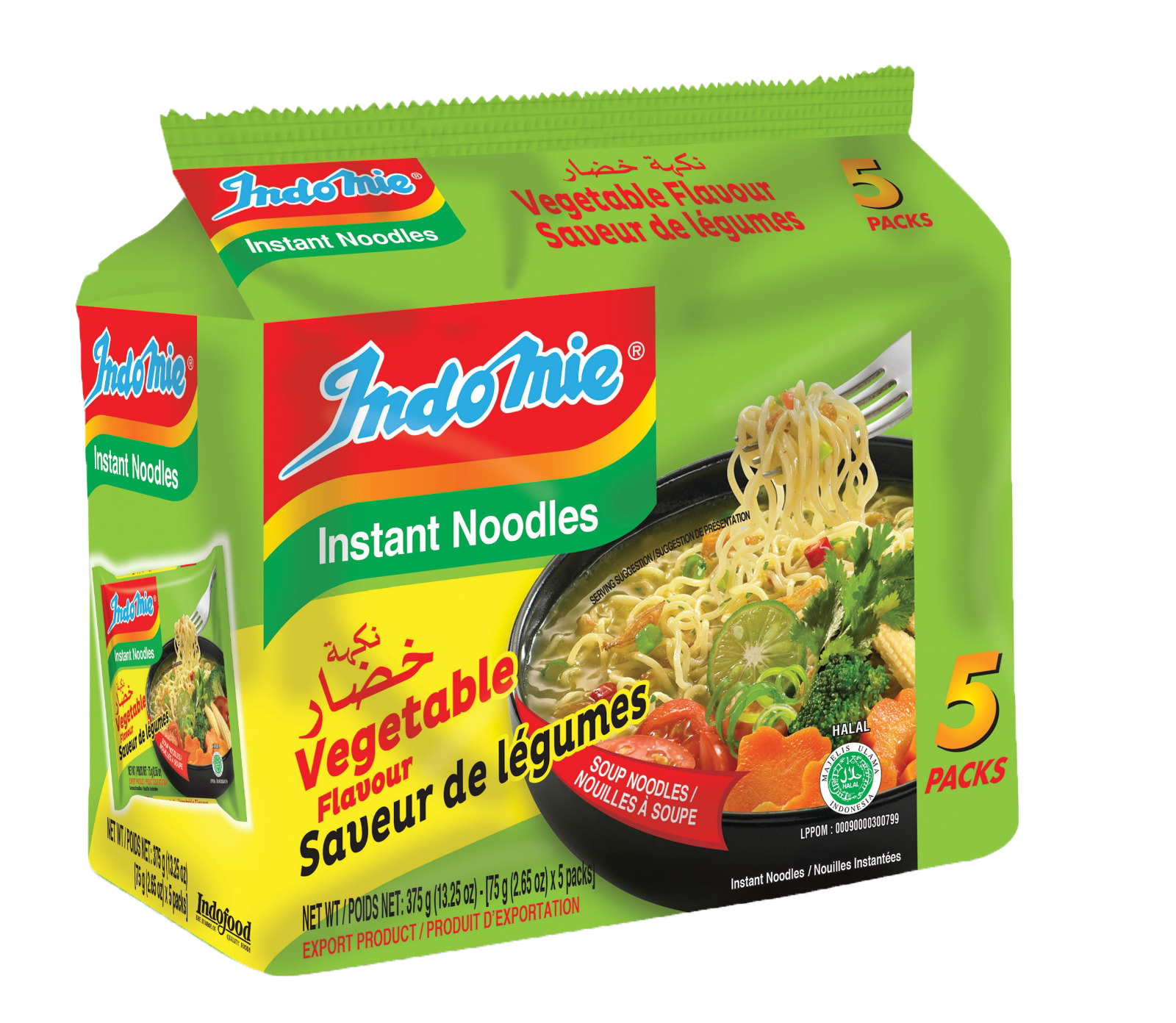 Indomie Vegetable Flavour (6 x 5 pcs)