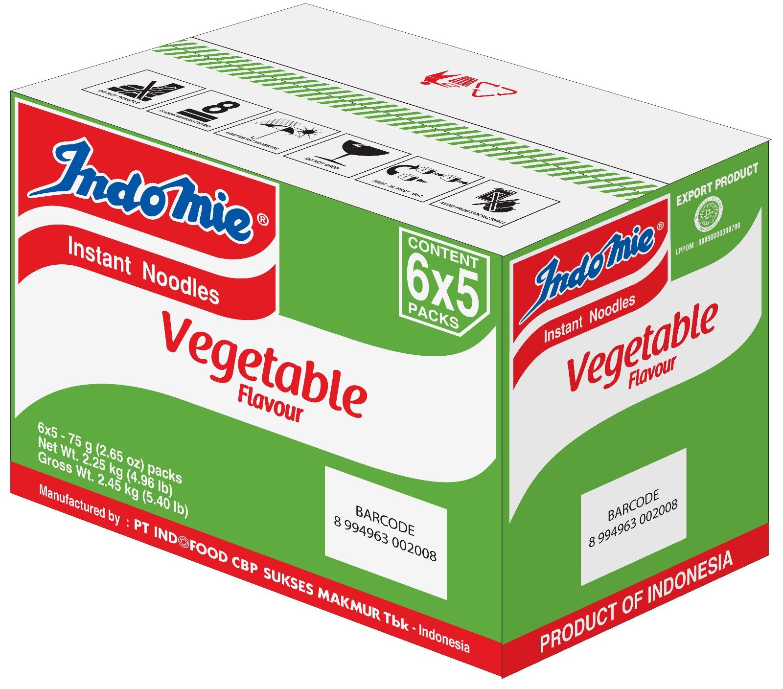 Indomie Vegetable Flavour (6 x 5 pcs)
