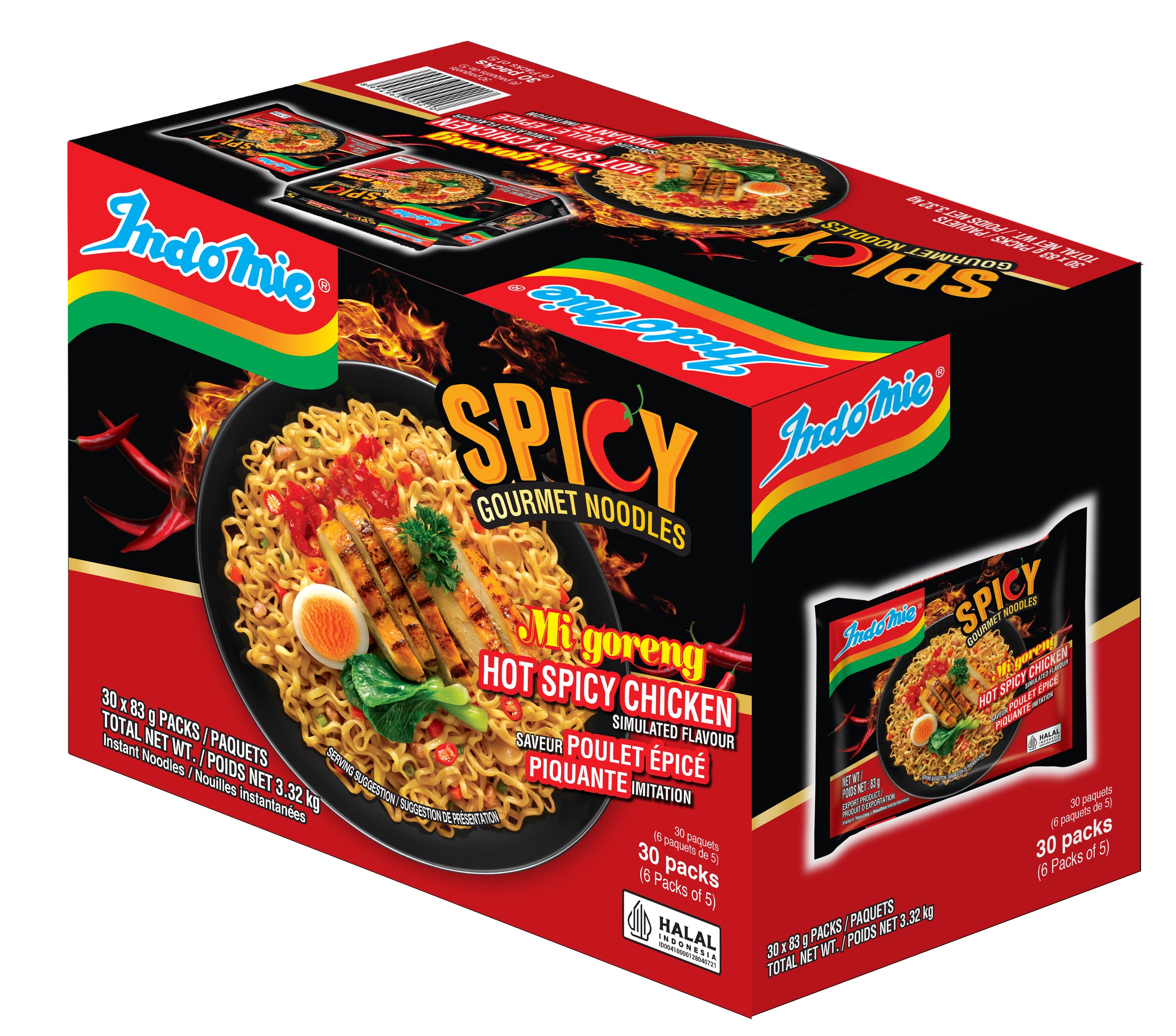 Indomie Mi Goreng Hot Spicy Chicken (6 x 5 pcs)